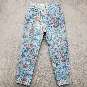 Vintage Calvin Klein Floral Jeans Womens 25x26 80s Scovill Zipper